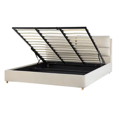 Slatted Bed BATILLY x cm (EU Super King) Velvet Light Beige