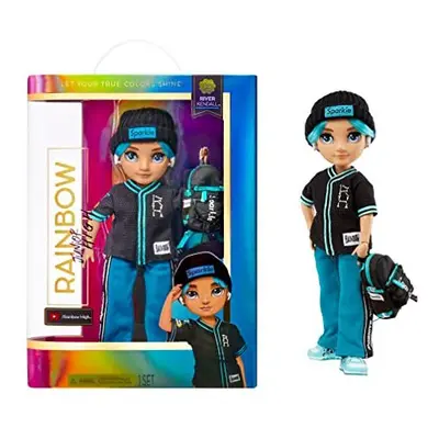 Rainbow High Junior High - RIVER KENDAL - 9&quot/23cm Rainbow Fashion Doll with Outfit & Accesso