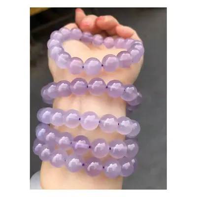 Natural 5A Chalcedony Real jade bracelet violet jade beads bracelets women jade jewelry jadeite 