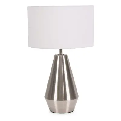 ValueLights Jax Chrome Dimmable Touch Table Lamp with White Drum Shade