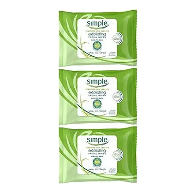 Simple Exfoliating Facial Wipes Count (Pack of 3)