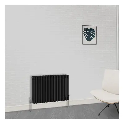 (600 x 1010mm-3 Column) NRG Traditional Black Horizontal Vertical Bathroom Cast Iron Radiator