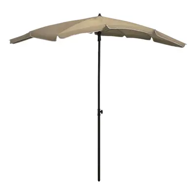 vidaXL Garden Parasol with Pole 200x130 cm Taupe Umbrella Garden Patio Parasol