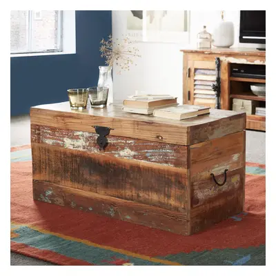 Beverly Trunk Box Blanket Chest Ottoman Storage Unit Reclaimed Solid Wood