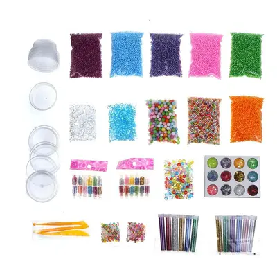 () Slime Stuff Charm Fishbowl Beads Glitter Pearls Mylar Flake Containers With Foam Balls