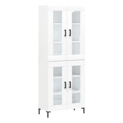 (white, glass doors) vidaXL Highboard Sideboard Tall Storage Cabinet Side Cabinet Engineered Woo