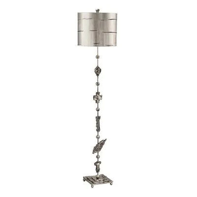 Floor Lamp Silver Leaf Silhouettes Aged Silver LED E27 100W