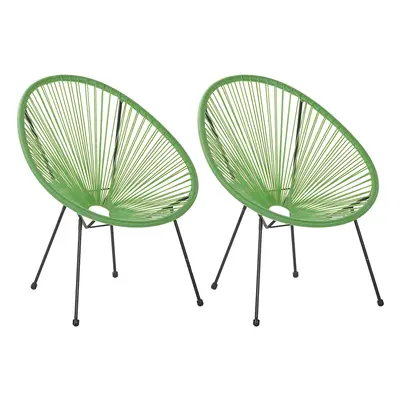 Set of Garden Chairs ACAPULCO II PE Rattan Green