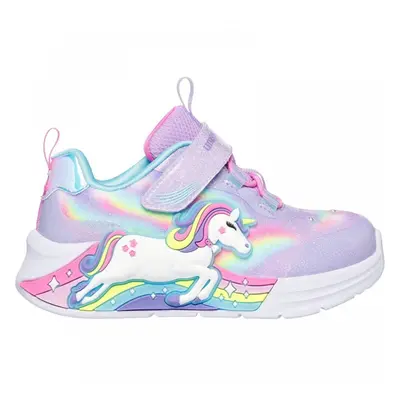 S-Lights: Unicorn Chaser | Lavender/Multi | Girls Flashing Riptape Trainers