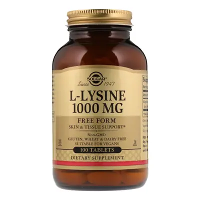 Solgar, L-Lysine, Free Form, 1,000 mg, Tablets