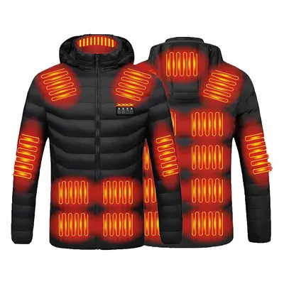 (Heated Jacket For Men And Women Heated Coat Hooded Heating Warm Jackets Windproof Usb Charging 