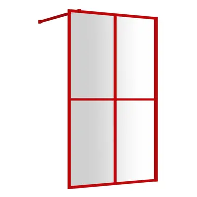 vidaXL Walk-in Shower Wall Bath Screen Shower Screen with Clear ESG Glass Red