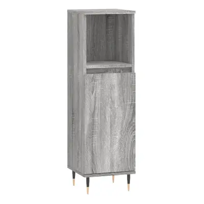 (grey sonoma) vidaXL Bathroom Cabinet Vanity Unit Highboard Cupboard White Engineered Wood