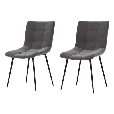 (Grey, 2) Richton Velvet Dining Chair Set Kitchen Home Room