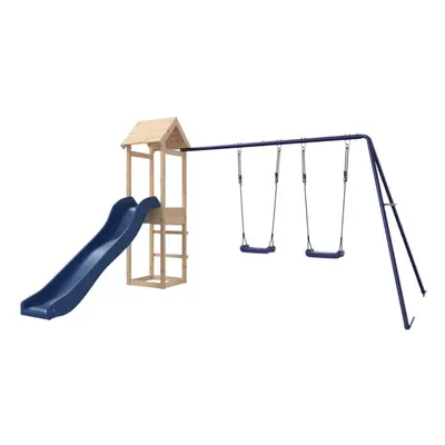 (solid pinewood) vidaXL Outdoor Playset Wooden Playground Set Kids Swing Set Solid Wood Pine