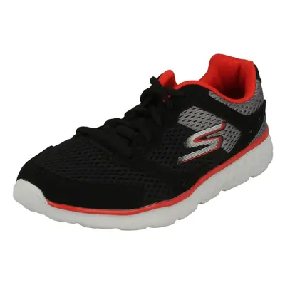 (UK 11.5 Child, Black/Grey/Red (Black)) Boys Skechers Casual Lace Up Trainers Zodox