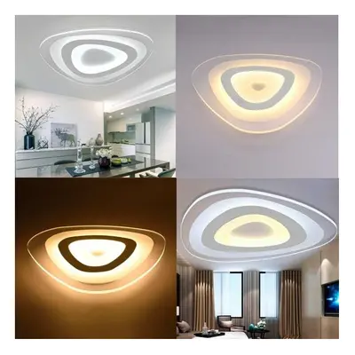 (White) 35W Modern Ultrathin LED Flush Mount Ceiling Light Color Adjustable for Living Room Home