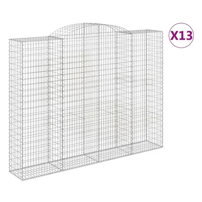 (300 x x 220/240 cm/ pcs) vidaXL Arched Gabion Basket Stone Basket Gabion Retaining Wall Galvani