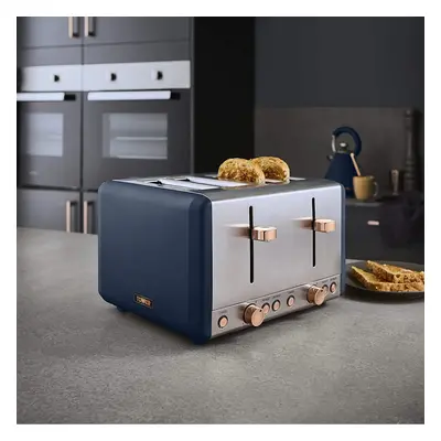 Cavaletto Slice Toaster, 1800W, Midnight Blue and Rose Gold