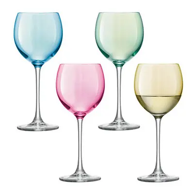 LSA International ml Metallic Polka Wine Glass, Assorted (Pack of 4)