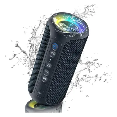 Portable Bluetooth Speaker 40W Waterproof Outdoor Speaker with LED Lights, Enhanced Bass, IPX7 W