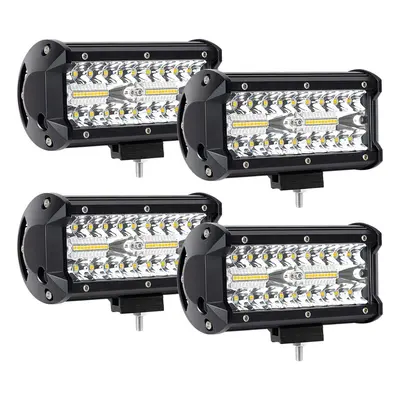 4 x 240W 7Inch LED Light Bar 24000Lm LED Spot Flood Combo Beam Waterproof Off Road Work Light fo