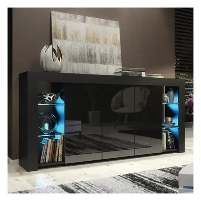 Sideboard 164cm LED Creative Furniture - Black Gloss Doors