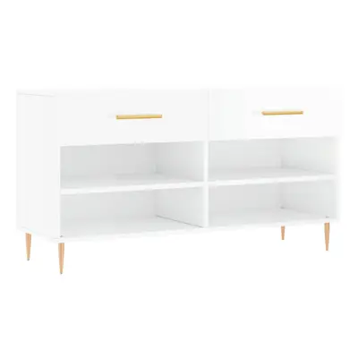 (high gloss white) vidaXL Shoe Bench Shoe Cupboard Shoe Storage Shoe Rack Black Engineered Wood