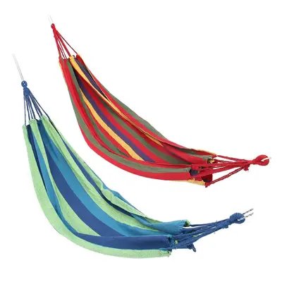 (Rainbow) Double Large Swing Hammock Canvas Camping Hang Bed Garden Travel Beach Outdoor Chair