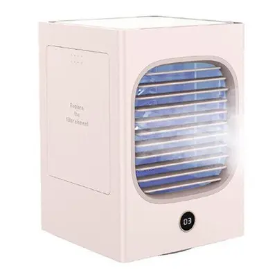 (Sakura Pink) Mini Air Cooler Portable Small Fan Low Noise Wind Air Circulation Humidification F