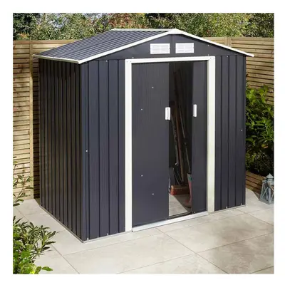 64 Trentvale Metal Apex Shed - Dark Grey