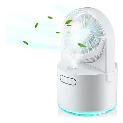 Table Fan Personal Cooling Mister Fan USB Rechargeable Water Spray Mist Fan with 300ML Large Wat