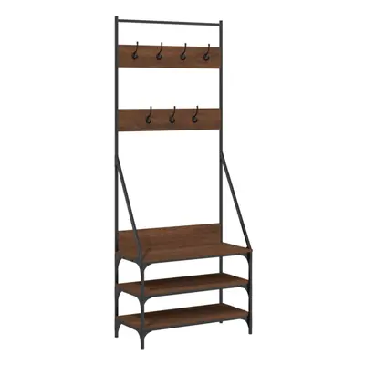 (brown oak) vidaXL Clothes Rack with Shoe Storage Garment Rack Clothes Rail Coat Hanger