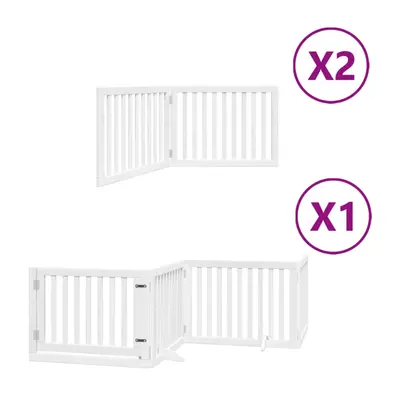 (white, x x cm/ pcs) vidaXL Dog Gate with Door Foldable Panels Dog Fence Pet Gate Poplar Wood