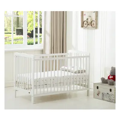 (White) MCC BEBAY COT BED Brooklyn Baby Cot Crib with Water Repellent Mattress