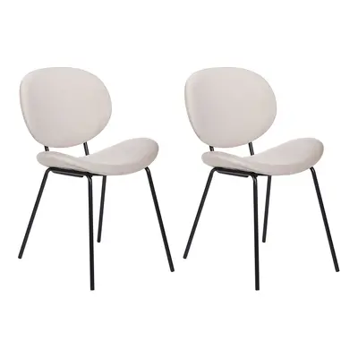 Set of Dining Chairs LUANA Velvet Light Beige