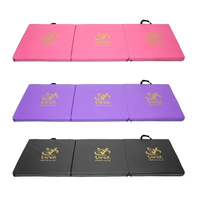 (PURPLE) Viper Tri Folding Mats Yoga Gymnastic Mat Foldable Gym Exercise Camping Crash Floor