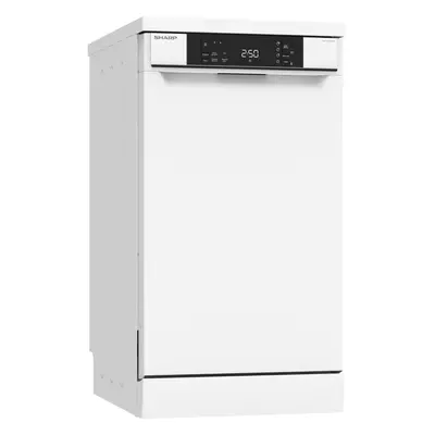 Sharp QW-NS1CF49EW-EN Slimline Dishwasher - Place Settings - White - E Rated with Active Ventila