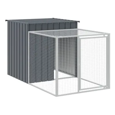 (anthracite, x x cm) vidaXL Chicken Cage Chicken Run Coop with Run Anthracite Galvanised Steel