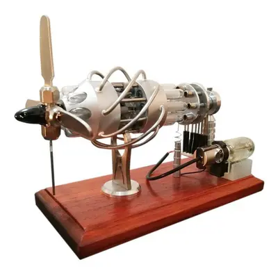 16 Cylinder Quartz Tube External Combustion Hot Air Stirling Engine Model STEM Engine Motor