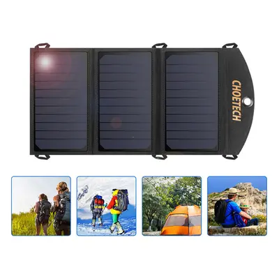 19W Solar Panel Dual USB Port Waterproof Lightweight Phone Charger Outdoor Camping Travel