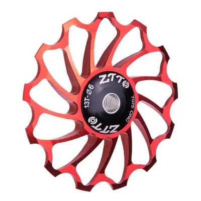 (Red) 4/5/6MM Lightweight High Strength Aluminum Alloy Ceramic Rear Paddle Guide Wheel MTB Road 