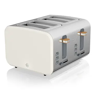 (Swan Slice Nordic Style Toaster White) Swan ST14620WHTN Nordic 4-Slice Toaster with Defrost/Reh