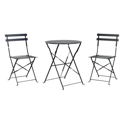 Bistro Set FIORI Metal Black