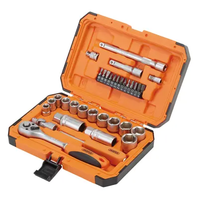 Draper 1/4&3/8 SOCKET SET 34PC 22110 HI-TORQÃ Point Socket Set, 1/2" (24 Piece)