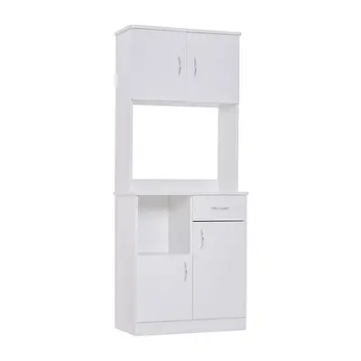 HOMCOM Freestanding Kitchen Cabinet Storage Unit Pantry Cupboard, White