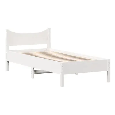 vidaXL Bed Frame Bedroom Bed Base Bedstead White 90x200 cm Solid Wood Pine