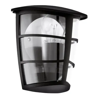 IP44 Outdoor Wall Light Black Modern Lantern 1x 60W E27 Bulb Porch Lamp