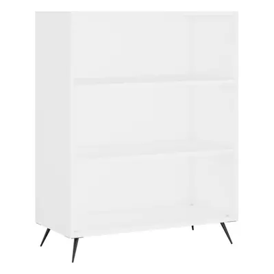 (white) vidaXL Bookcase Display Cabinet Sideboard Bookshelf Brown Oak Engineered Wood