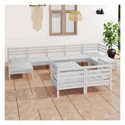 vidaXL Garden Lounge Set Outdoor Lounge Set Piece White Solid Wood Pine